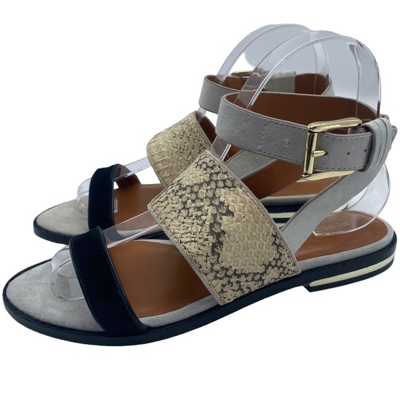 NEW Rebecca Minkoff Sandals Suede Lambs Fur Snake Print Size 6 - Picture 11 of 11